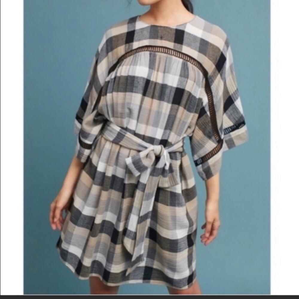 Maeve plaid tunic ss